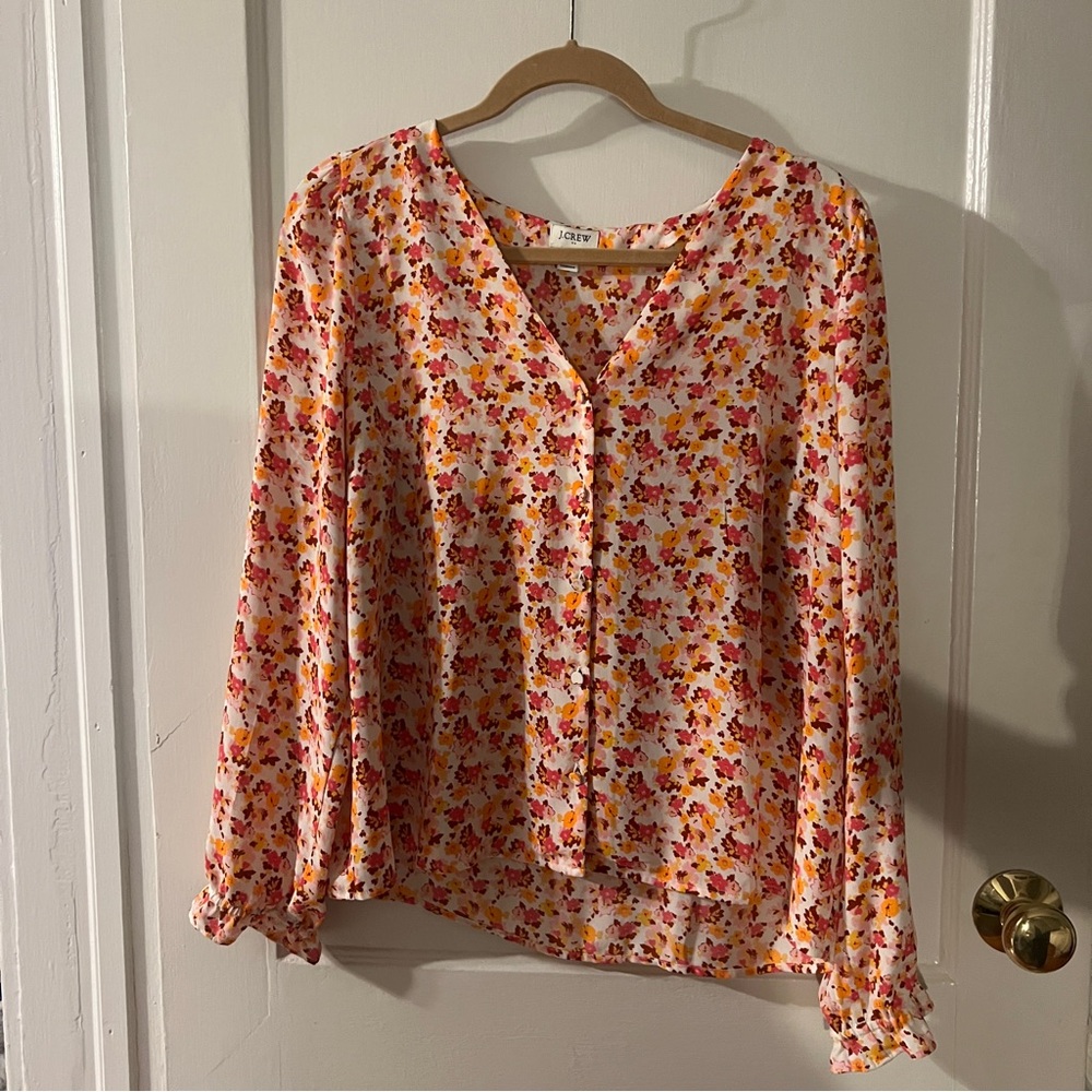 J.Crew Floral Long Sleeve Blouse - Multicolor
